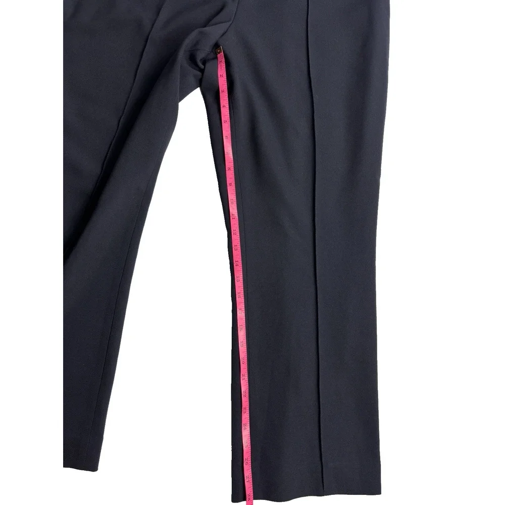 Tory Burch Twill Khaki Pant Navy Front Zip Pintuck Dress Pants Sz 18 Career NWT